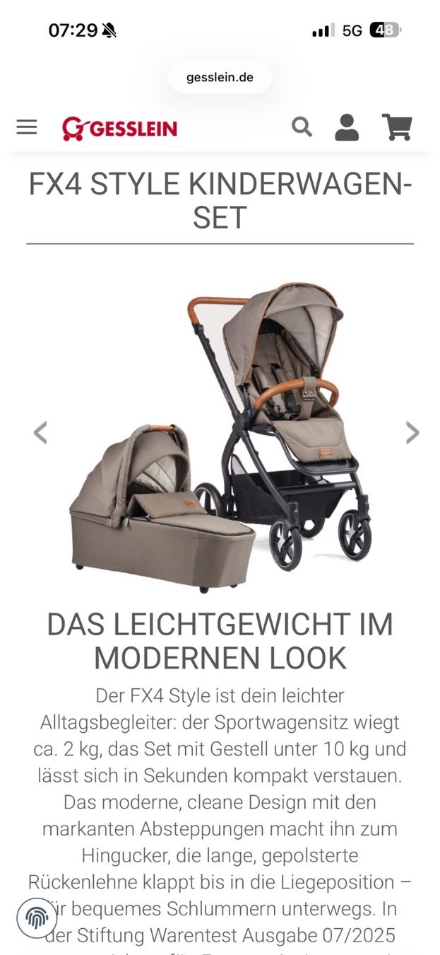 Gesslein Carrozzine: Gesslein Fx 4 Kinderwagen – Usato da Bilten venduto da scm_x7v2 4