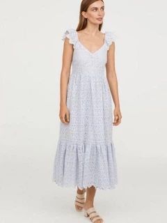 H&M light blue cotton Broderie Anglaise, Sleeve size 40
