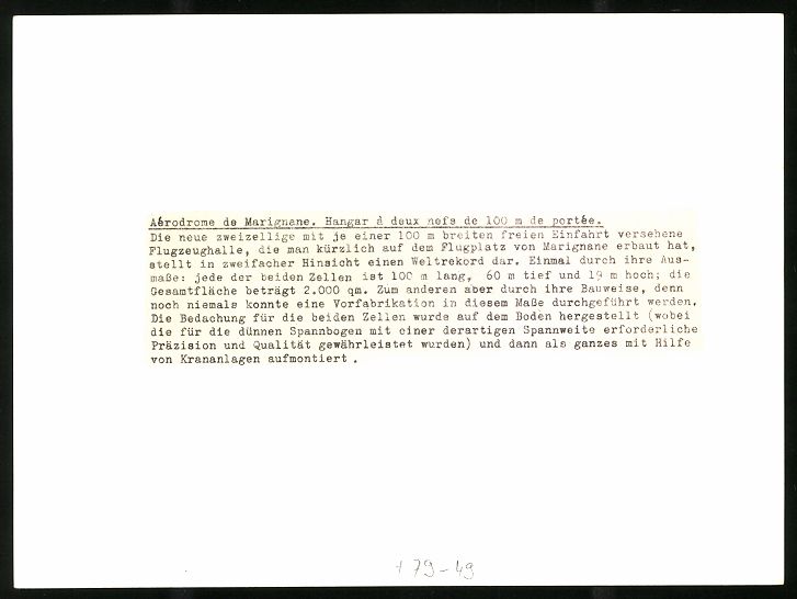 Fotografie & Manifesti: Fotografie Marignane, Aerodrome, Hangar  – Usato da Berlin venduto da bartko-reher 1