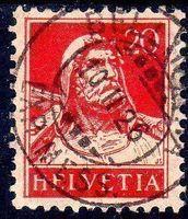 BELLINZONA 1926 TELL BRUSTBILD 20 RP VOLLSTEMPEL - U198