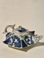 Antique Japanese Blue and White Porcelain Teapot Unique