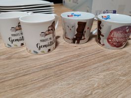 Geschirrset , Speiseteller, Suppenteller, Tassen, Obstschale