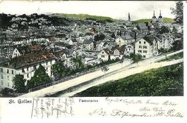 St. Gallen SG Panorama Stadt Ansicht 1911 sehr gut erhalten