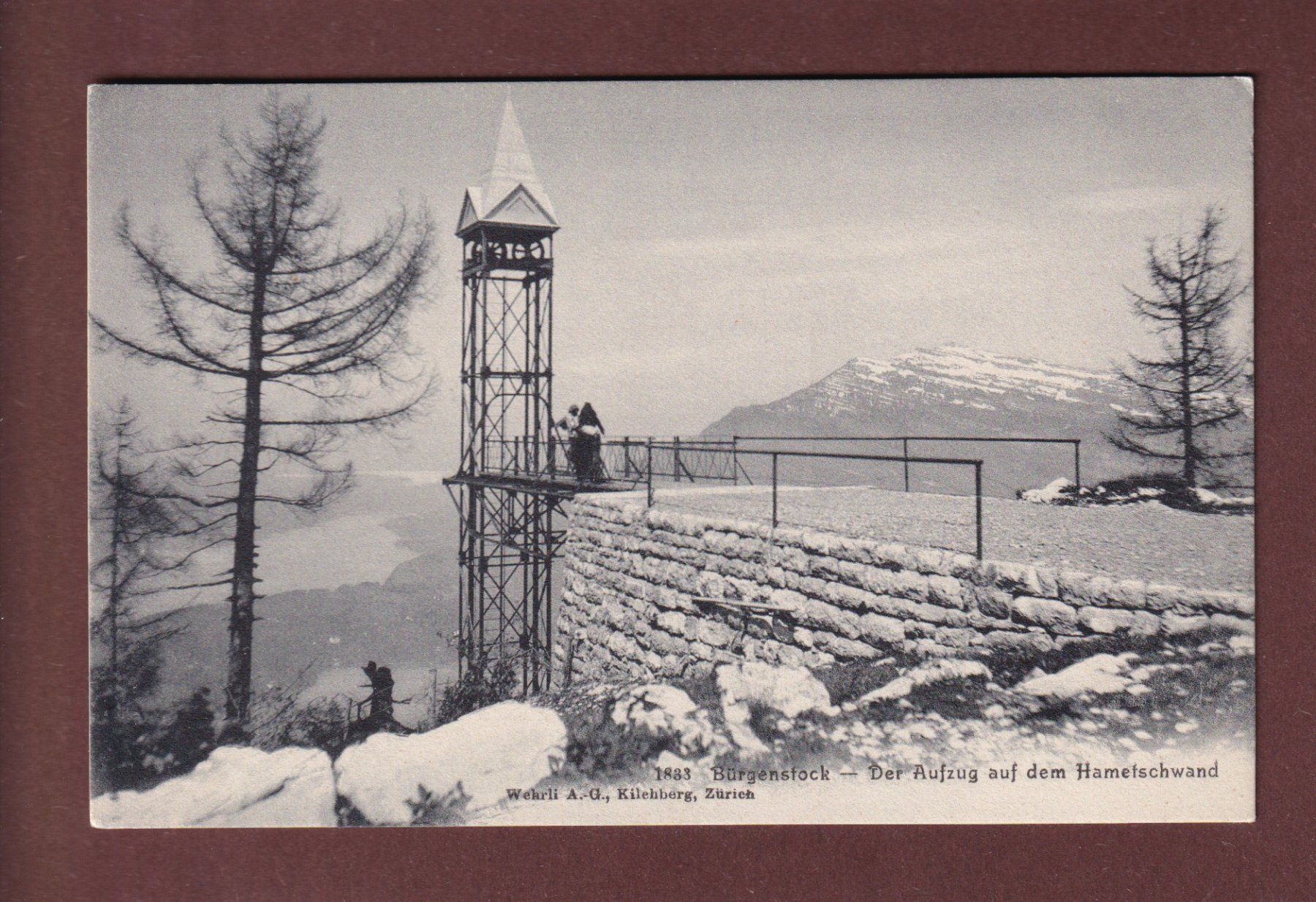 Cartoline postali: BÜRGENSTOCK - Aufzug auf dem Hametschwand – Usato da Pully venduto da nicecards-shop