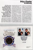 Numisbrief Grossbritanien 1 Crown Prinz Charles 40 Jahre