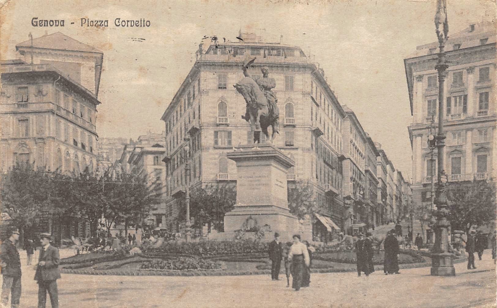 Cartoline postali: Genua, Genova, Piazza Corvetto – Usato da Ottikon b.Kemptth. venduto da Neptun1974