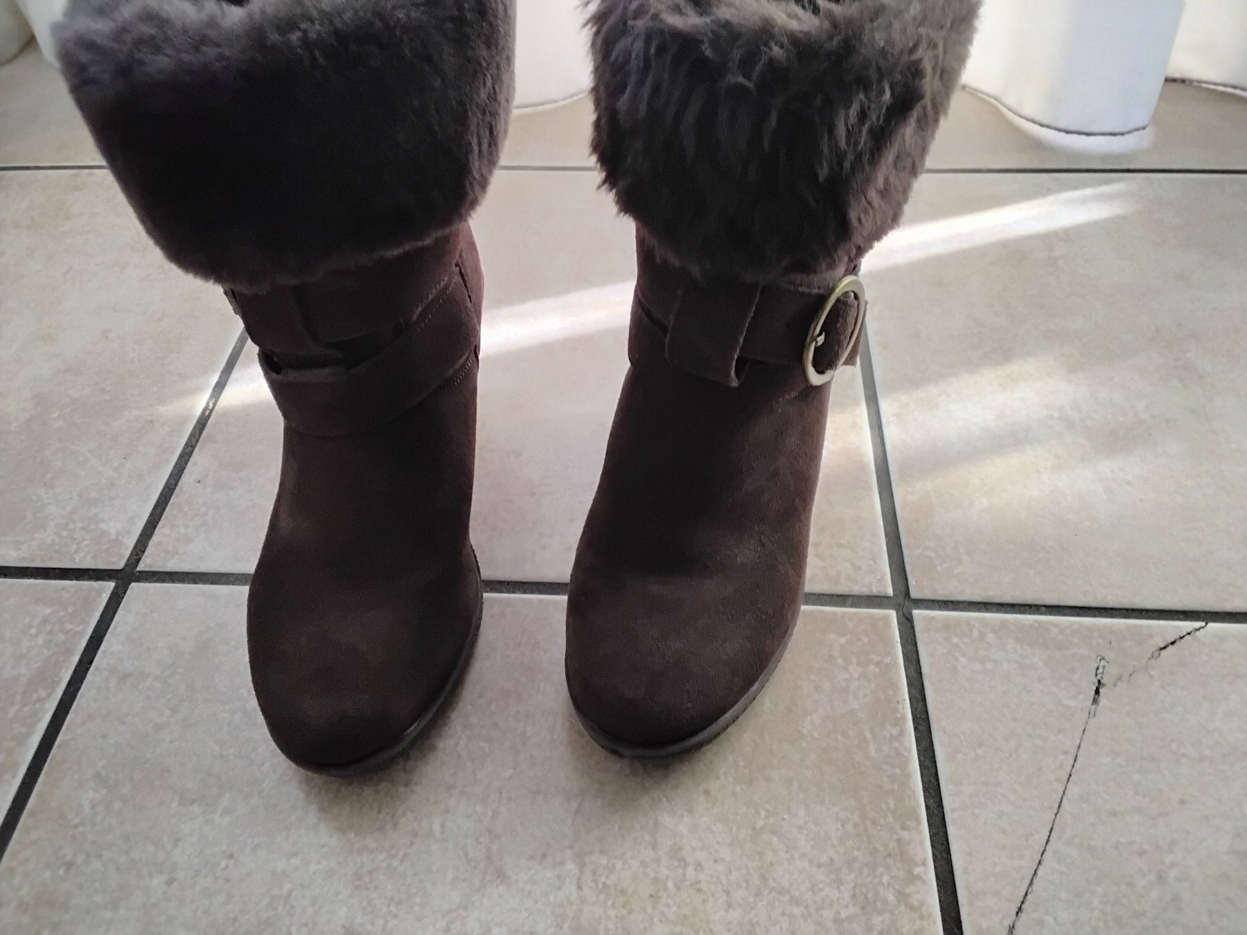 Damenschuhe: Bottines hivernales fourrées marron, talon compensé, T37 – Neu (gemäss Beschreibung) aus chêne-bourg von patty190 1