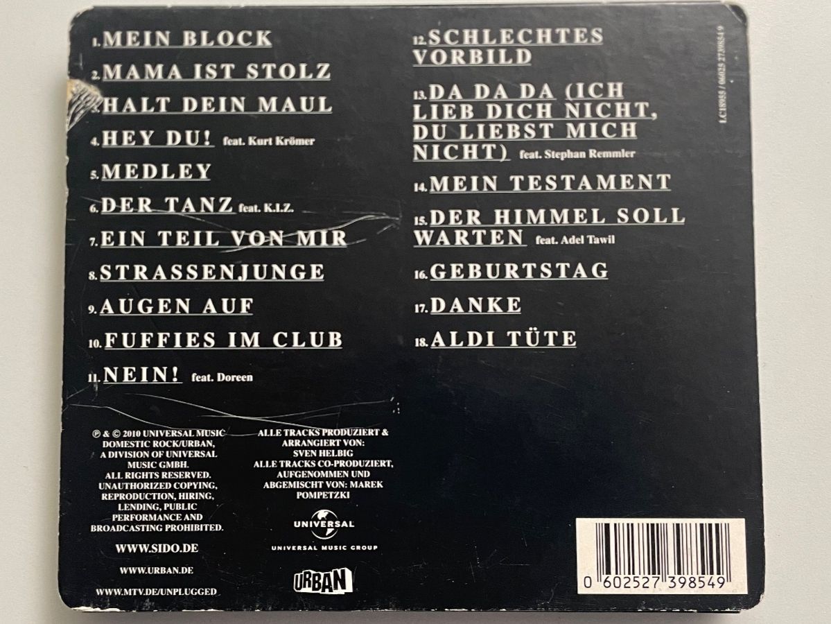 CD: Sido-Unplugged – Usato da Muri b. Bern venduto da AdidasCollector 3