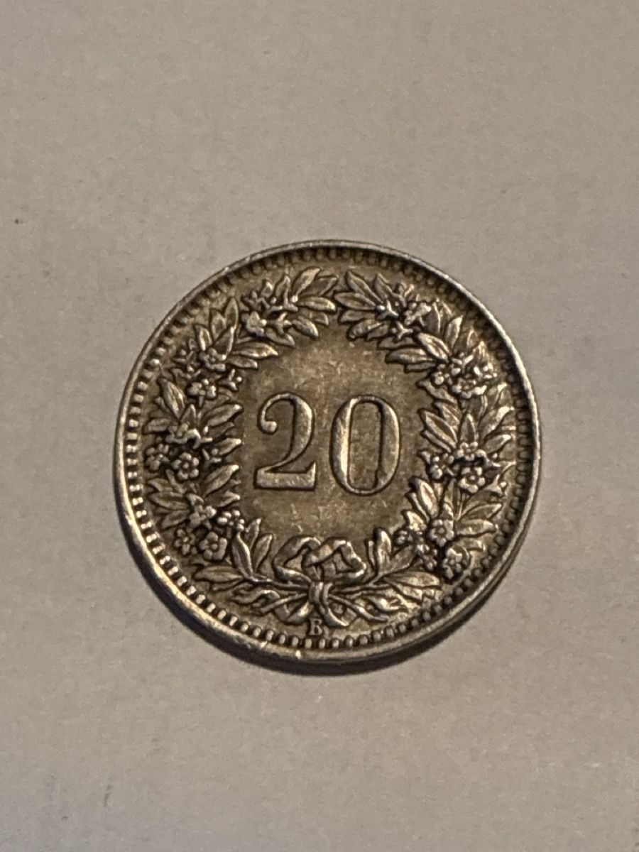 Tutti le monete: Nr. 61: 20 Rappen, schweizer Franken, 1943 – Usato da Burgdorf venduto da Yakari5165 1