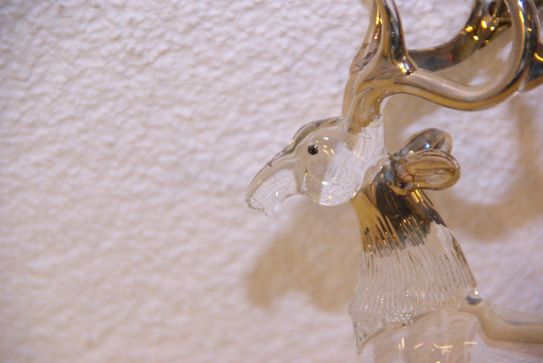 Figuren: Glas Hirsch mit Gold Geweih, Höhe: 16cm – Gebraucht aus Herisau von Cevianer1844 2