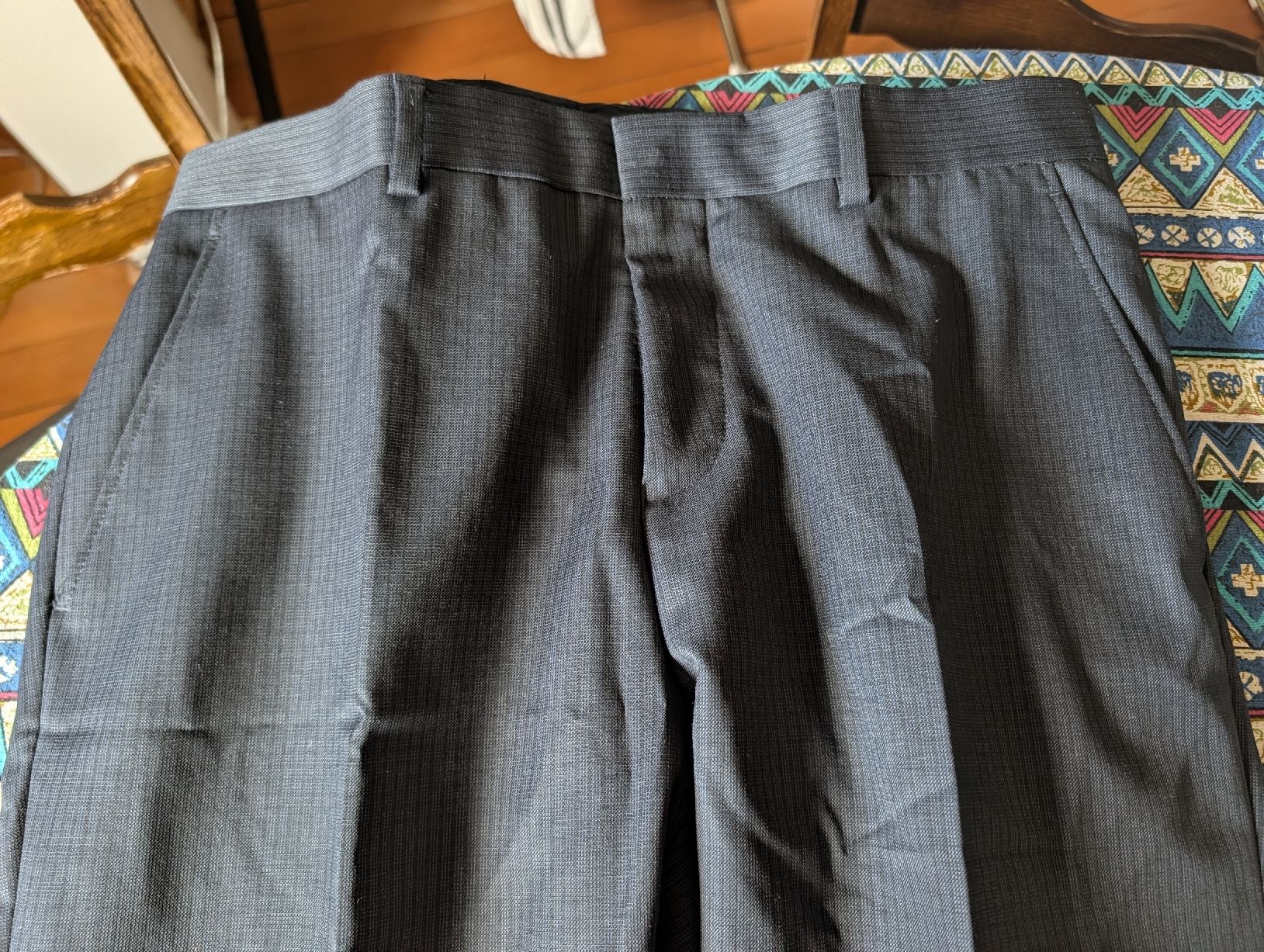 Completi: Navy Blue Patterned Suit Jacket and Trousers Size 50 – Usato da Zürich venduto da jor_68rp 5