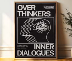 OVERTHINKERS Leinwandbild 40x60cm NEU (Rahmenlos)