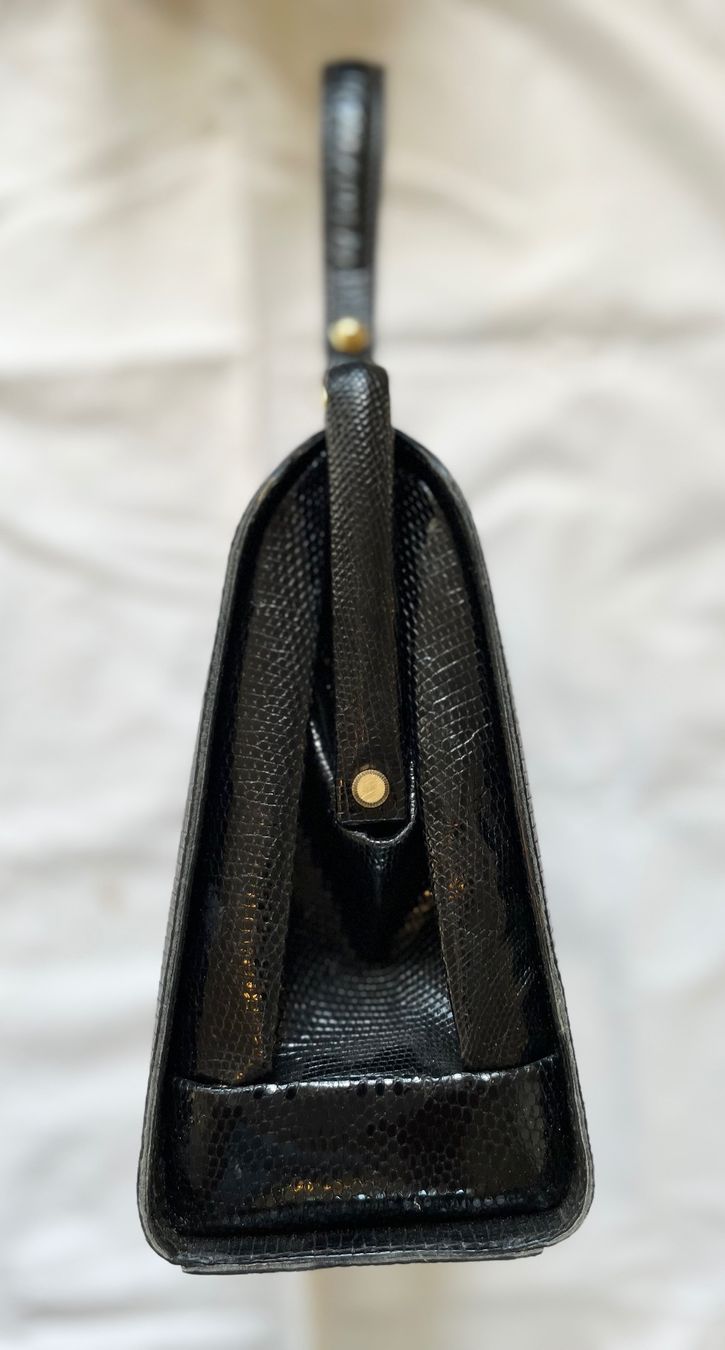 Louis Vuitton Borse da donna: Exklusive Vintage Eidechsen Echtleder Handtasche Schwarz – Usato da Thun venduto da cruznadia 5