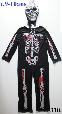 Costume squelette / Skelett t. 9 - 10 ans