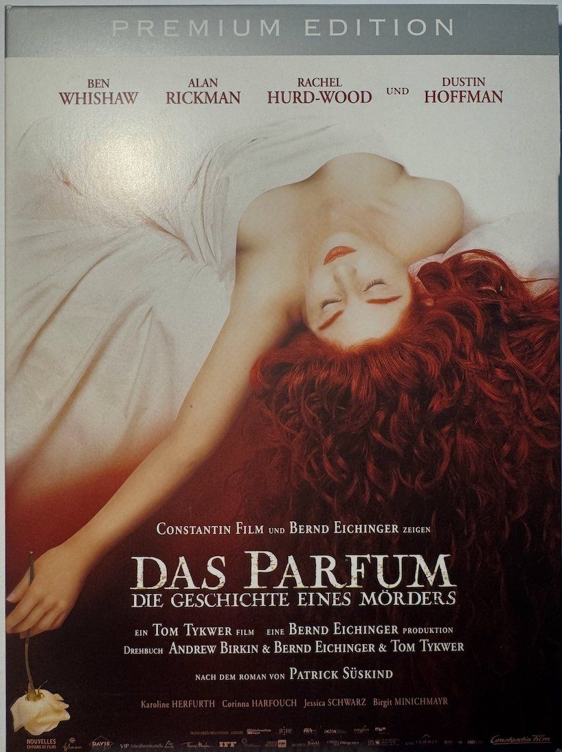 Tutti i DVDs: 2 DVDs DAS PARFUM - DIE GESCHICHTE EINES MÖRDERS - BUCHCOVER – Usato da Wisen venduto da gigisna