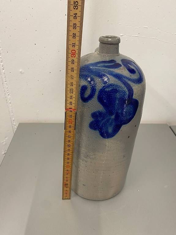 Bottiglie: Steingutflasche 3 Liter blau bemalt - antik – Usato da Gerolfingen venduto da Regenbogen88
