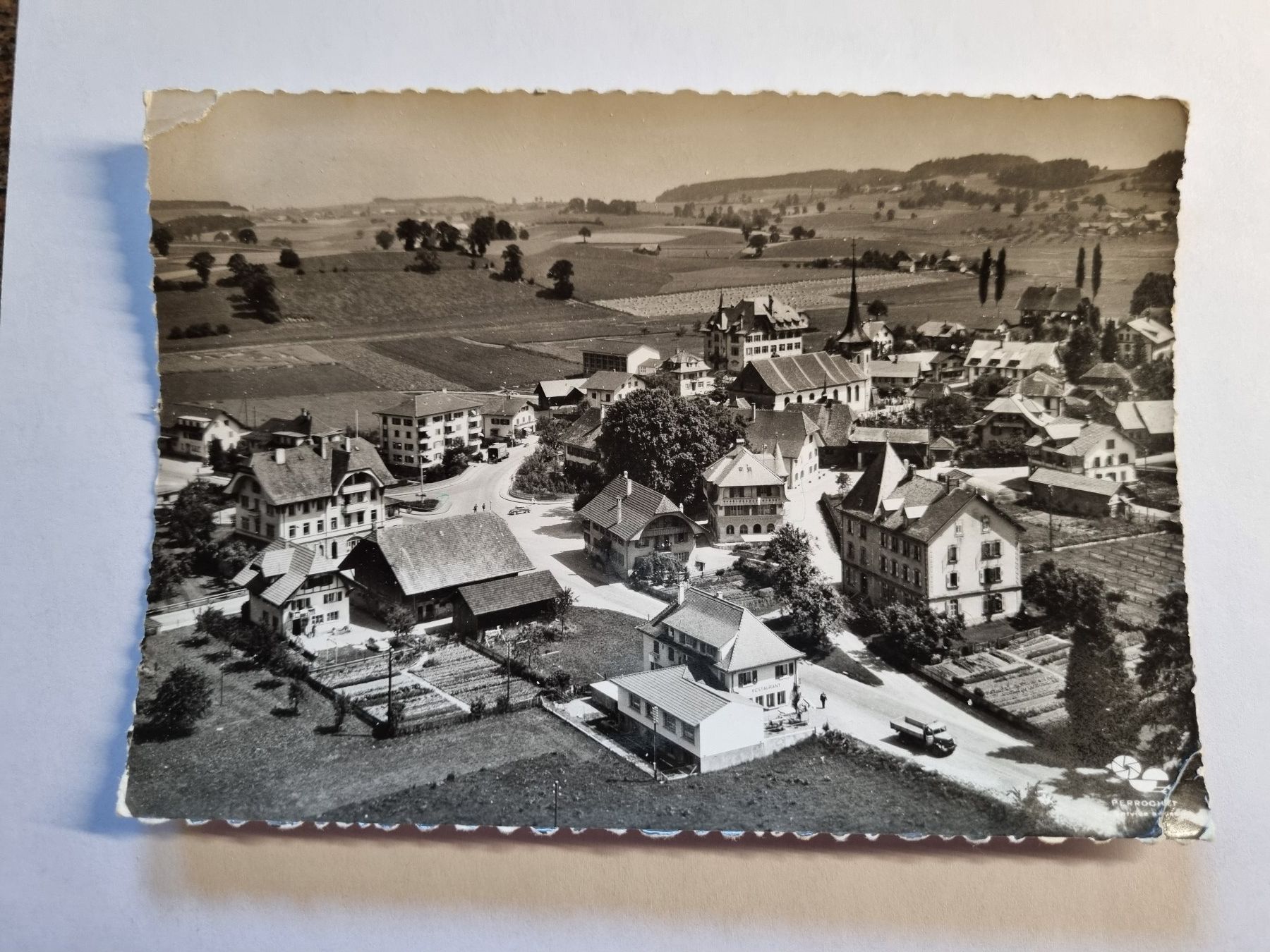 Ansichtskarten: Alte Ansichtskarte Tafers 1947 – Gebraucht aus Trachslau von bastet06
