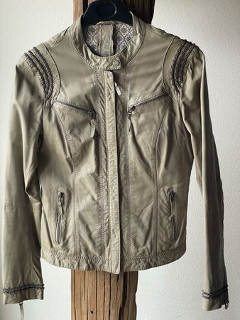 OAKWOOD Schöne Lederjacke in khaki Gr.S