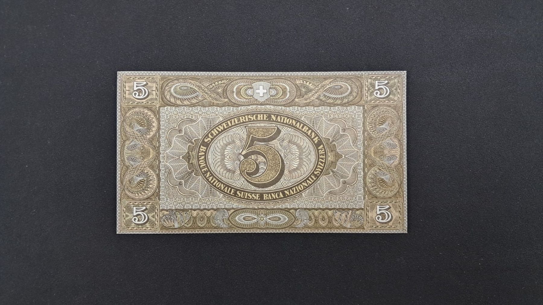 Banconote: 5 Franken  1951 Sign. Rossy Unc – Nuovo e nell'imballaggio originale da Lufingen venduto da E-Auktion 1