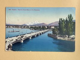 Genève - Pont du Mont-Blanc - belebt - Kutschen