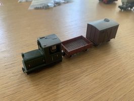 Egger Bahn,Diesellok Nr.1 mit 2 Wagen,läuft schön,Pf7