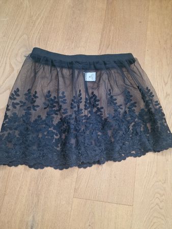 Schwarzer Spitzenrock für unter Bikini Sommerlich Grösse XL