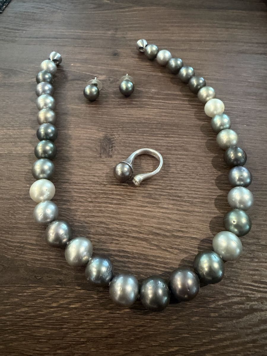 Altri gioielli: Südseeperlen Set / Kette, Ohrringe & Ring mit Diamant – Usato da Adliswil venduto da buy_sell_zh 1