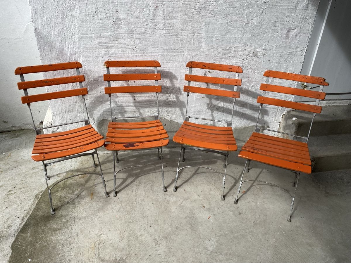 Sedie: Viererset Gartenstühle orange – Usato da Basel venduto da MoebelSackmann