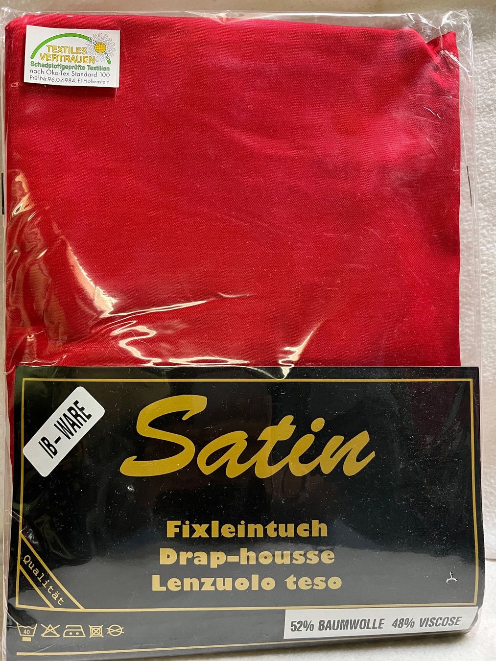 Bettwäsche: Satin Fixleintuch Rot 180/200cm – Neu und originalverpackt aus Rorschach von TrendyDeals 2