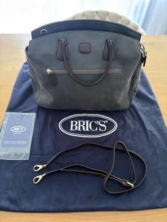 Borsa Bric's usata in pelle grigio scuro con tracolla