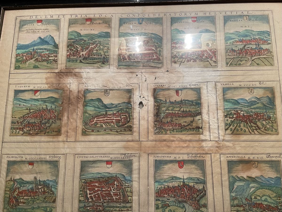 Poster & Bilder: Bildersammlung mit Ansichten Schweizer Staedte in Rahmen – Gebraucht aus Hindelbank von chinok01 1