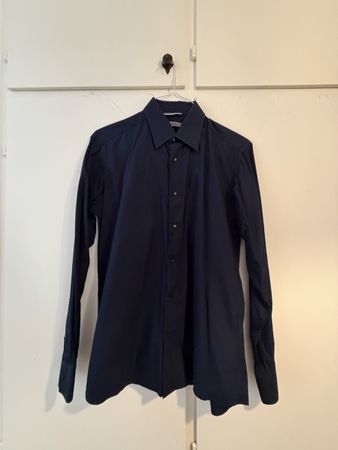 Camicia uomo Karl Lagerfeld blu taglia 39 102 cotone ottime 
