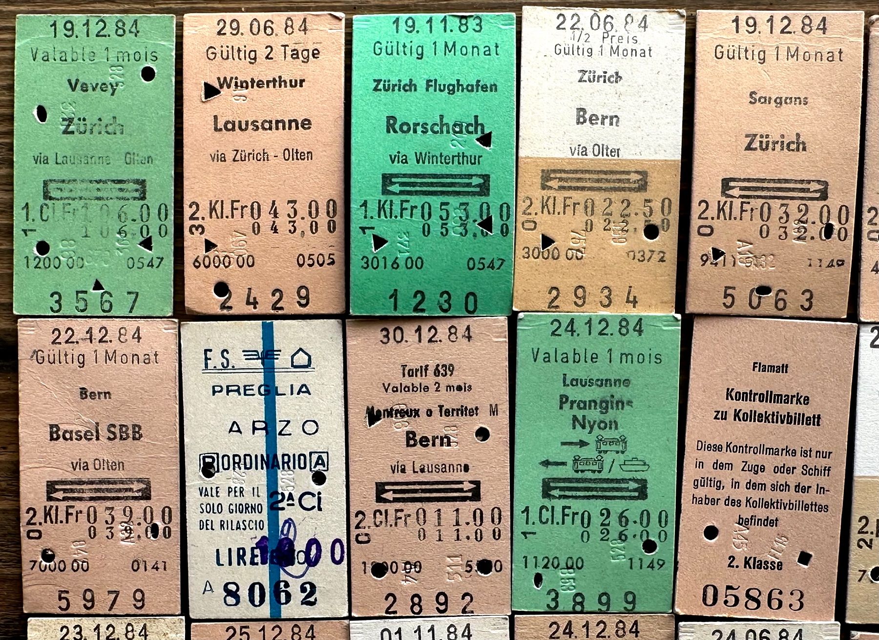 Billets: 20 Top Billette, SBB, Tickets Edmondsche Kartonbillette – D'occasion à Seltisberg par quadartswiss 1