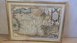 Alte, gerahmte Landkarte von Galliae Regni, Rarität! 42x59cm