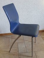 4 chaises design FRAG Italia en cuir bleu haut de gamme