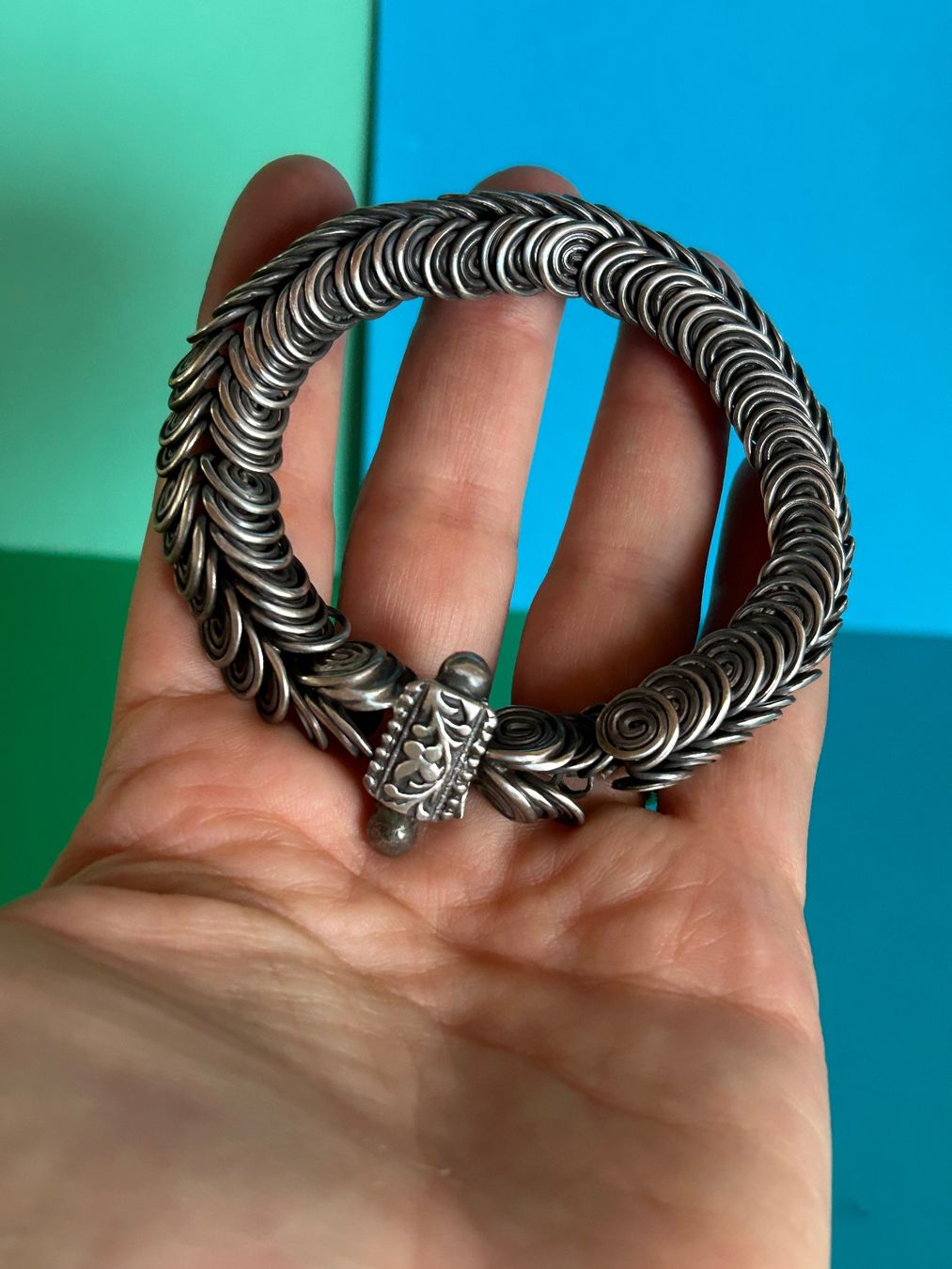Armbänder & -reifen: Antikes Silber Armband Vintage Indien – Defekt aus Dittingen von Bellevista 2