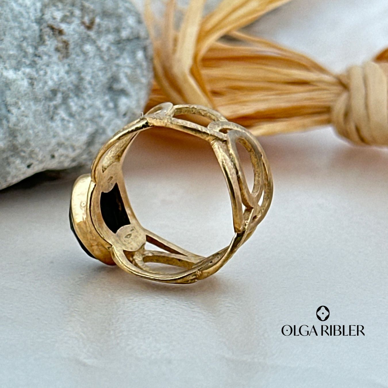 Olga Ribler Ringe: Labradorit Ring Sterling Silber gelbvergoldet Ringgrösse 50 – Neu (gemäss Beschreibung) aus Luzern von Schmuckoutlet 1