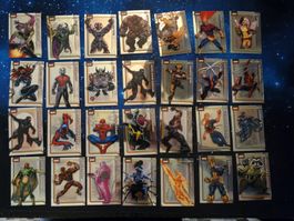 Lot 28 Cartes Topps Chrome Marvel – Spider-Man, Wolverine...
