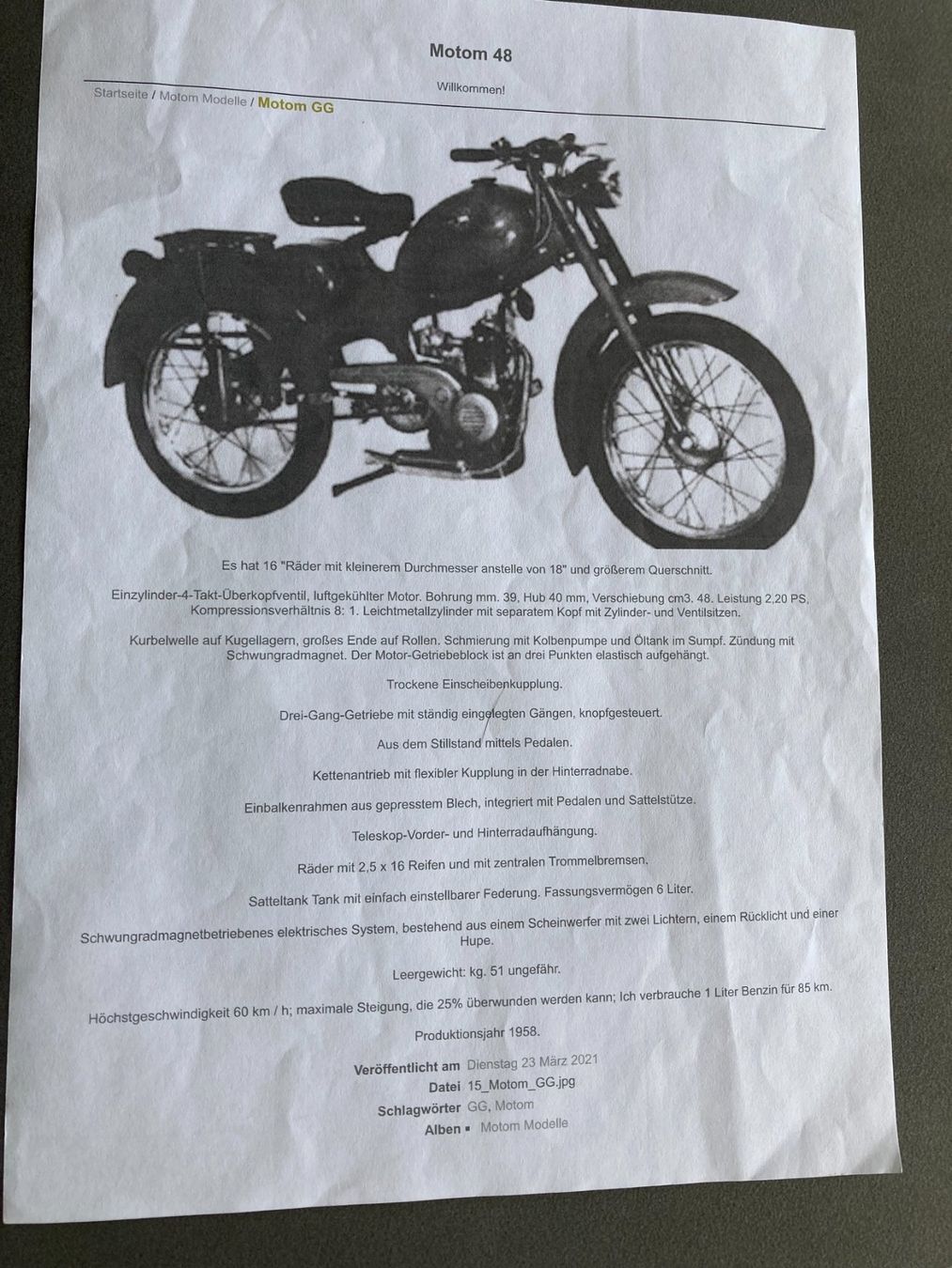 Motom Strada: Motom, Oldtimer Motorrad – Usato da Bauma venduto da Hmuggi 8