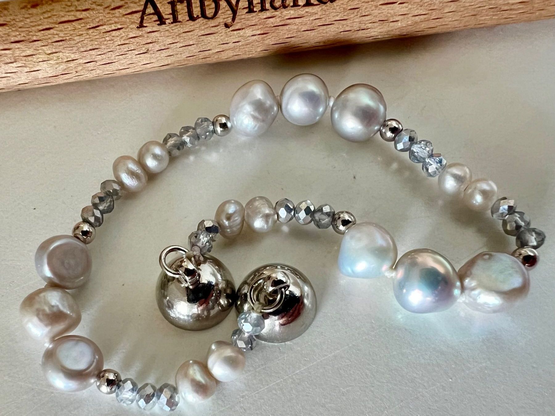 Bracciali & Braccialetti: Echt - Perlenarmband Silberne Barock & Glasschliff Perlen – Usato da Ruswil venduto da artbyhand 2