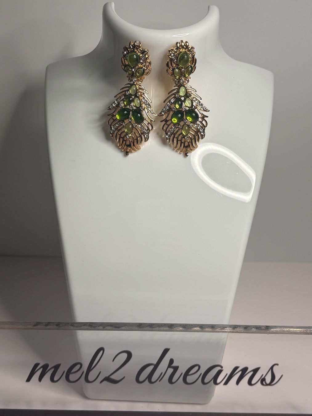 Orecchini pendenti & Orecchini a lobo: Boucles d'Oreilles or & pierres vertes – Nuovo (secondo la descrizione) da Lausanne venduto da mel2dreams 3