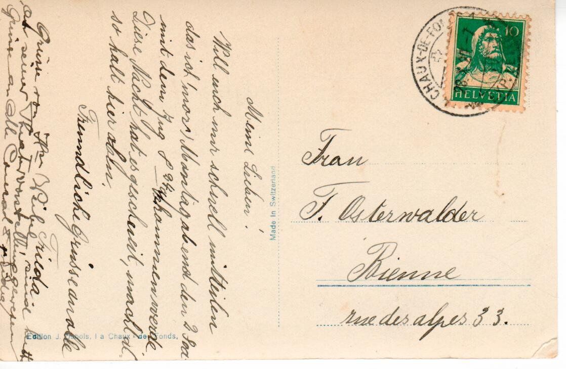 Cartoline postali: La Chaux de Fonds – Usato da Wolhusen venduto da Curver9 1