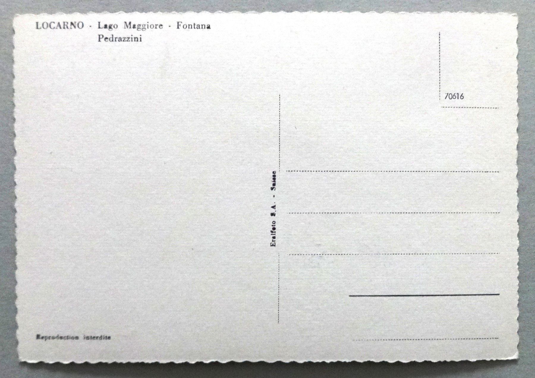 Cartoline postali: Locarno - Fontana Pedrazzini – Usato da Fétigny venduto da Billy2miny 1