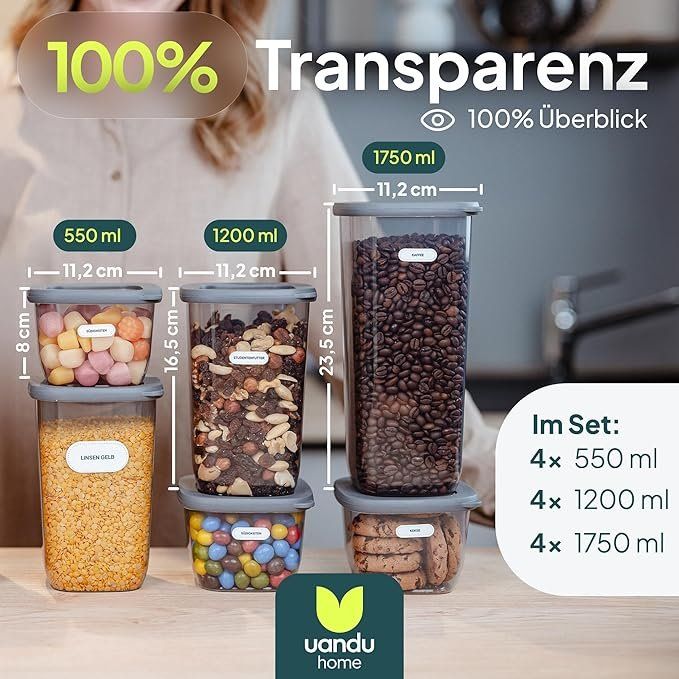 Contenitori & Simili: Vorratsdosen mit Deckel Luftdicht - 12er Vorratsbehälter Set – Nuovo e nell'imballaggio originale da Oberentfelden venduto da ase_sk8n 4