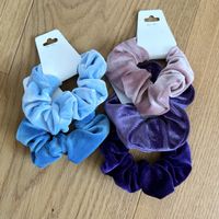 Haargummis Scrunchies Samt 5er Set neu