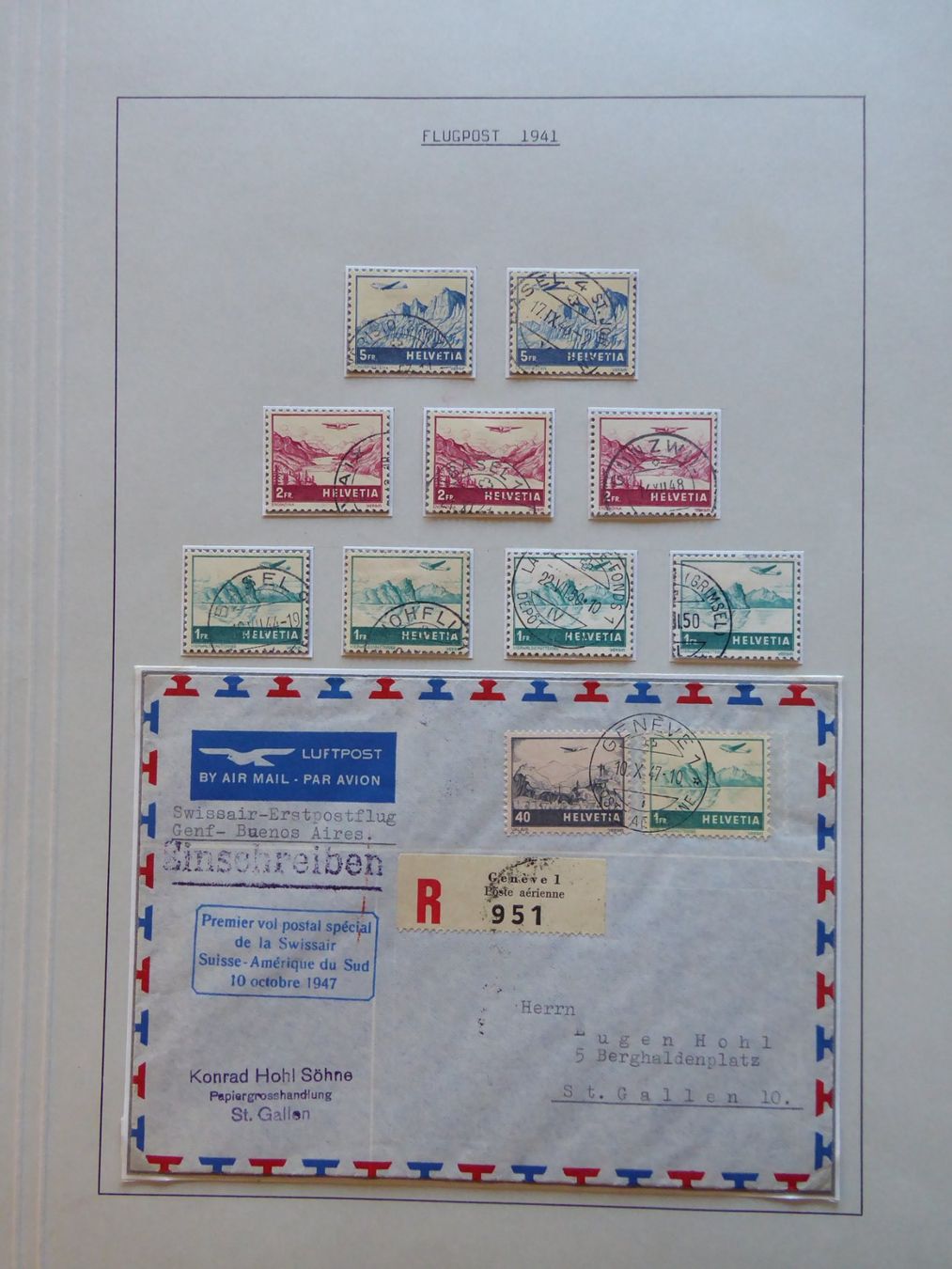 Tutti i francobolli: Tolle Flugpostsammlung gest. + auf Brief – Usato da Horw venduto da pilatusmail 2
