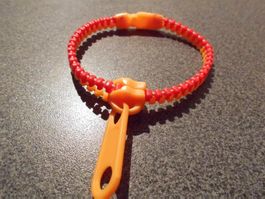 Armband Reissverschluss rot/orange