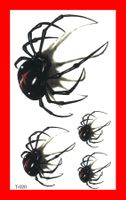 3D Tattoo Spinne schwarze Wittwe Spider Halloween Fasnacht