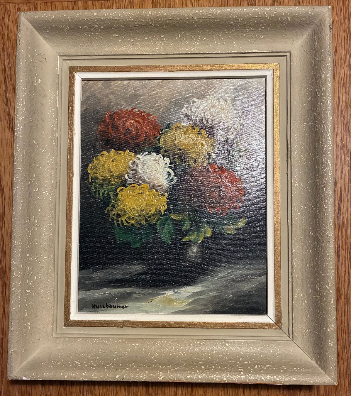 Gemälde: NUSSBAUMER - Chrysanthemen - Öl / Lw - Ca. 1950/60 – Gebraucht aus Meinisberg von duveen