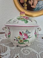 Hübsche Vintage Suppenterrine mit Blumenmuster, Luneville